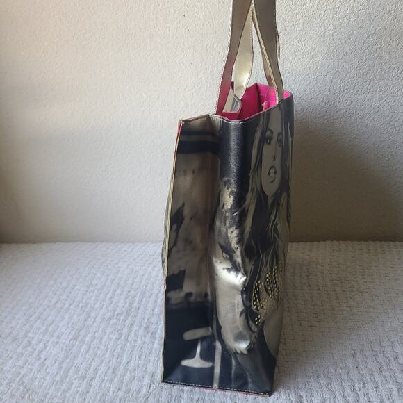 Victoria's Secret Stylish Black and Gold Tote Bag - Picture 3 of 11